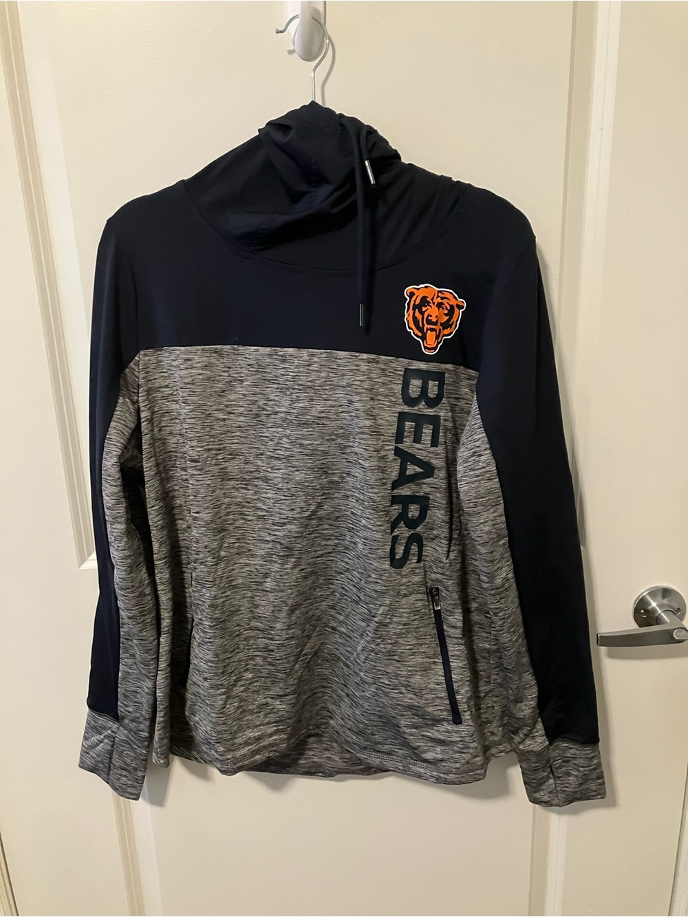 Chicago Bears Navy and Gray Pullover Hoodie